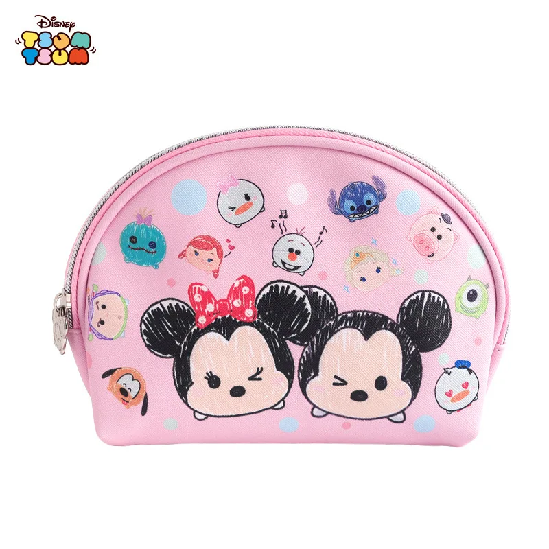 

Genuine Disney 5pcs Coin Purses Key Storage Bag Pink Travel PU Cosmetic Bags for Women Makeup