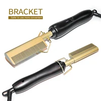 

2020 New Style MINI Temple Comb Copper color Electric Hot Comb electric hair straightener