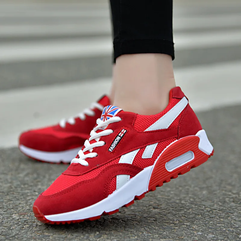 

Wholesale outdoor Sneakers Walking Style Shoes Casual Sports Shoes for Women Students, Black,blue,red