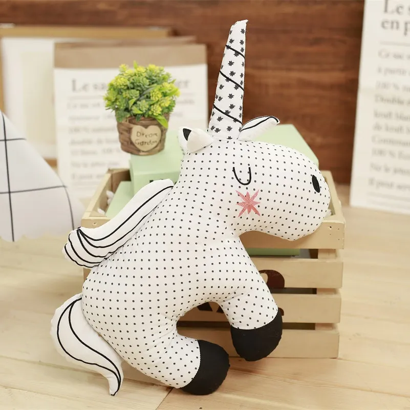 Nordic Style Rabbit Unicorn Bear Pillow Cushion Toys Cotton Animal Plush Toys Children's Toys Baby Room Decoration