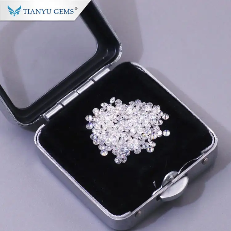 

Tianyu gems Synthetic Diamond 1.3mm to 2mm DEF Color VS Clarity HPHT Polished Loose Melee White Round Cut Diamonds, D--f