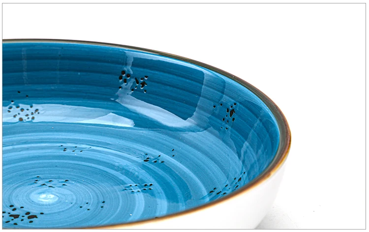 Catering Tableware Porcelain Retro Color Reactive Glaze Crockery Restaurant Hotel Plates Set Dinnerware Ceramic Dinner Set