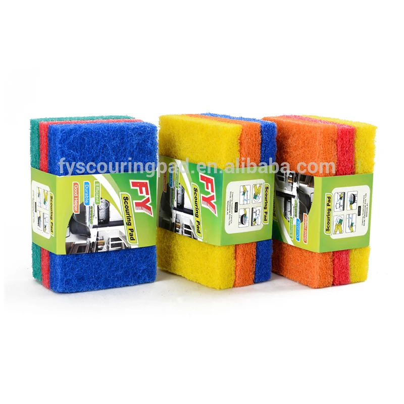 (3 PCS)Thick Heavy Duty Scouring Pad cleaning sponges scouring cloth