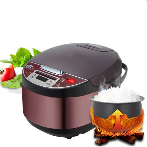 

Multifunctional Rice Cooker Household 5L Large Capacity Smart Appointment Timing Rice Cooker Household Rice Cooker, Red bean paste golden yellow