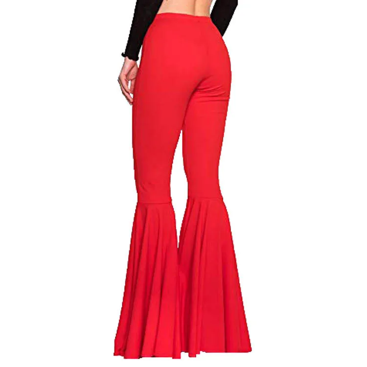 
High waist trousers Cotton Bell Bottom pant Slim Fit Plus Size Casual Flare pants for Western Women 