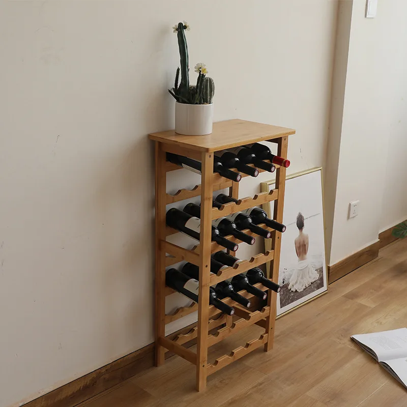 

Eco Friendly Modern Design Storage Countertop And Apartment Furniture,Bamboo Wine Rack For Kitchen And Party