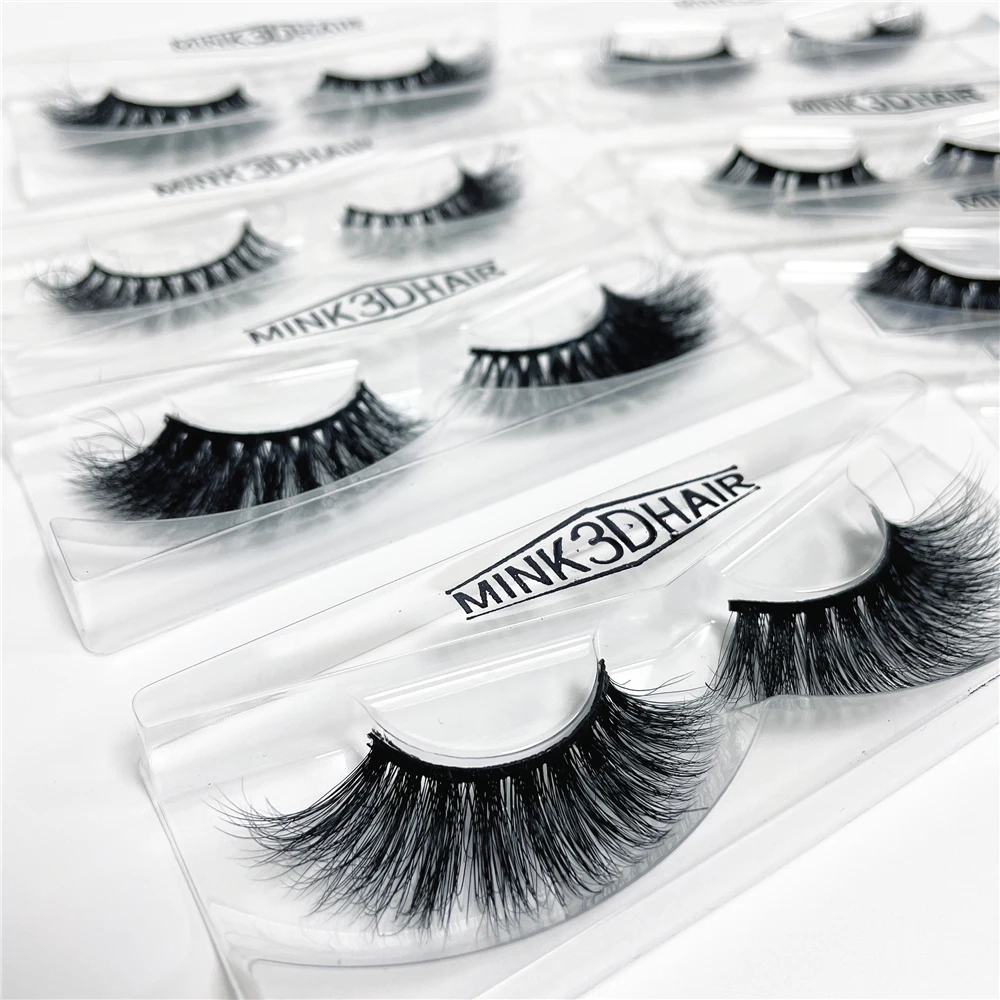 

100% Real 3D Soft Mink Eyelashes Strip Siberian Hair Cruelty Free 10mm-22mm Natural Wispy Curly Winged Lash Brand Private Vendor, Black