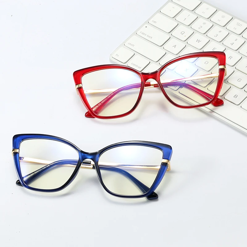 

SHINELOT 95276 Fashion Cat Eye Optical Glasses Blue light Blocking Gafas Beautiful Women Glasses frame oculos