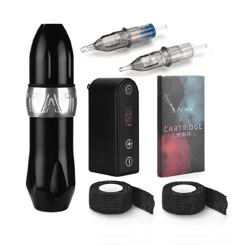 

tattoo short pen tattoo machine pen set permanent makeup kit tattoo mini wireless power supply complete full kit, As you choose