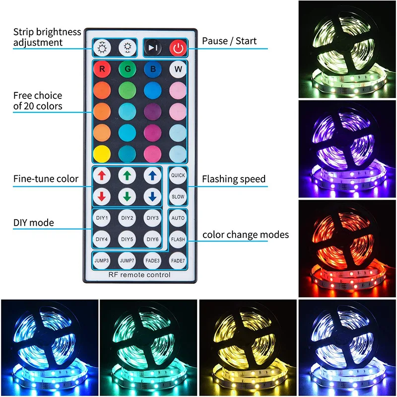 The highest repurchase rate remote control 12V SMD 3528 2835 Diode Tape Single Colors LED RGB light strip