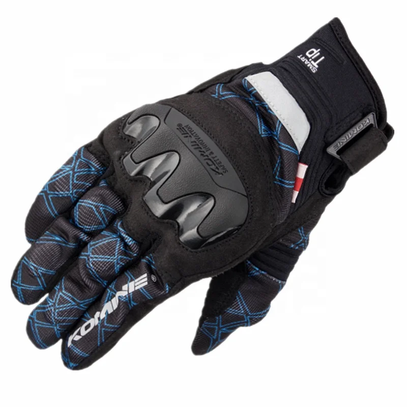 

Fashion Carbon Fiber Motorcycle Riding Gloves Men 3D Summer Mesh Breathable Motocross Racing Gloves Touch Screen Gant Moto M-XXL, Blue black red