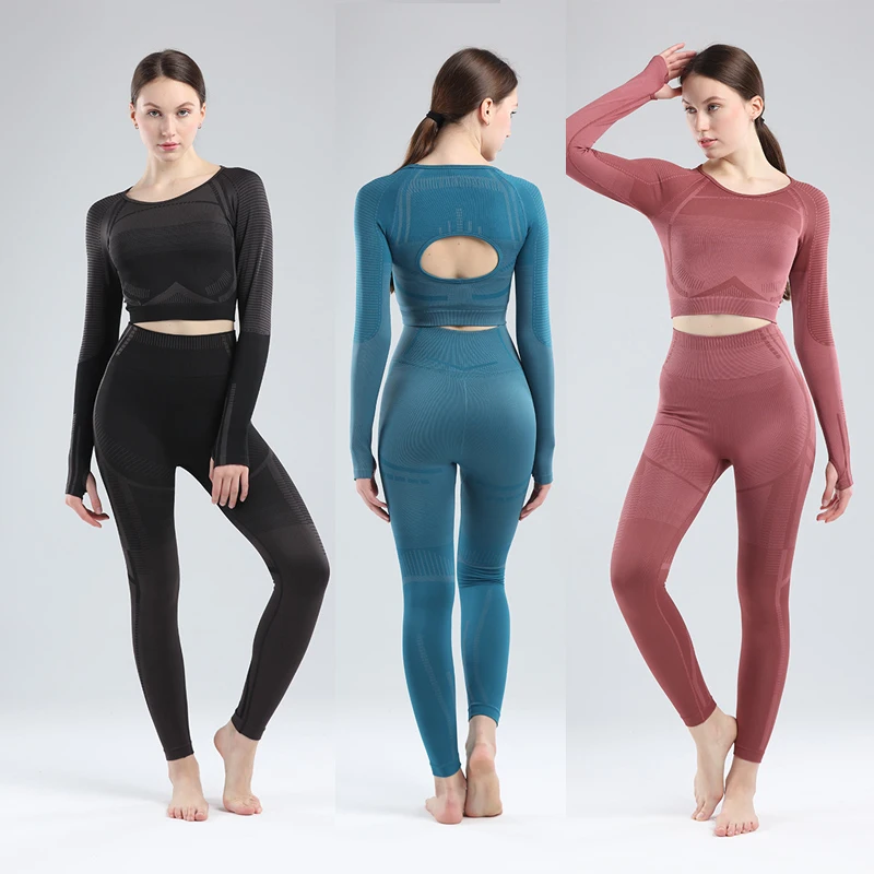 

2020 Fashion Wholesale Sport Suit Gym Sportswear Running Leggings Women Set Women Fitness Clothing Sport Wear Yoga Set