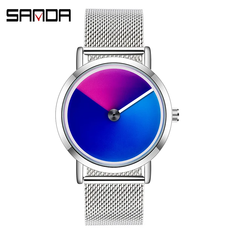 

Fashion Gradient Rainbow Dial Tophill Color Changing Quartz Wrist Watches