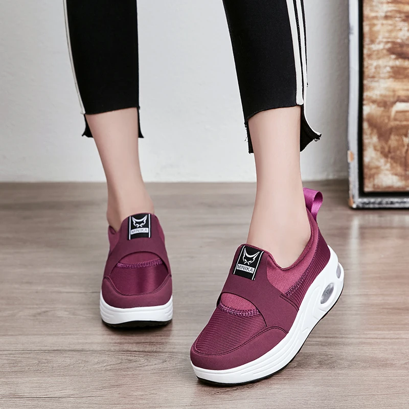 
Minika Autumn Style Women Walking Shoes Breathable Mesh Running Shoes Women Height Increasing Casual Shoes Sneakers 