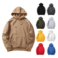 

100% polyester solid color men pullover hoodies unisex