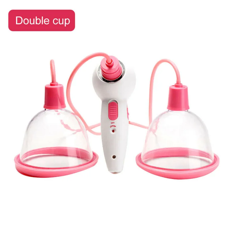 

2021 Electric Vacuum Pump Breast Enlarger Massager Breast Lifting Enhancement Machine Nipple Breast Massager, Pink + white