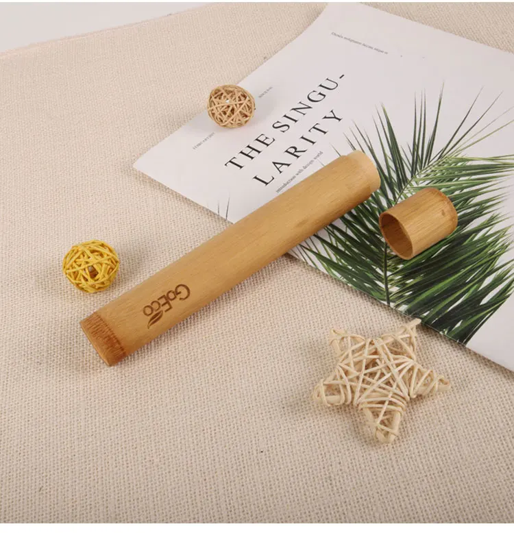 2_06.jpg OF Customized Eco-friendly Biodegradable Nature Bamboo Toothbrush Tube