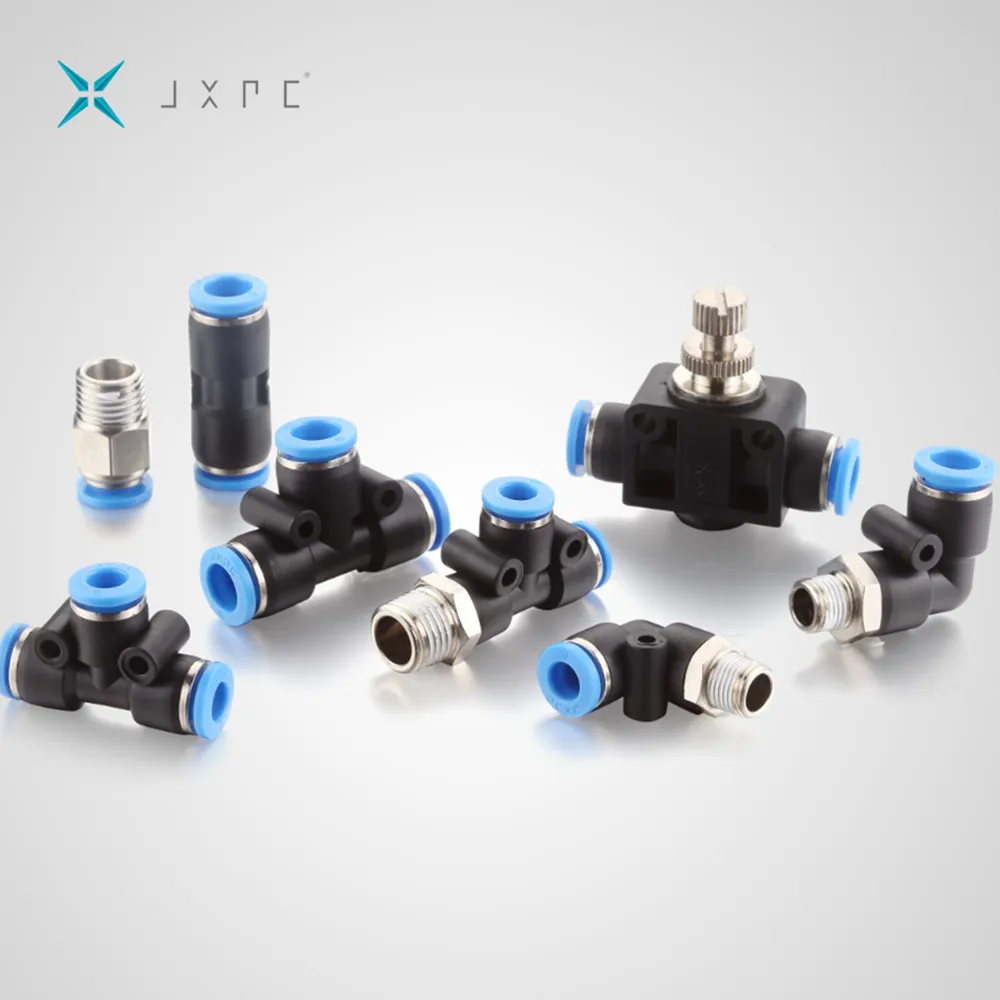 Black Plastic Pneumatic One Touch Tube Fitting