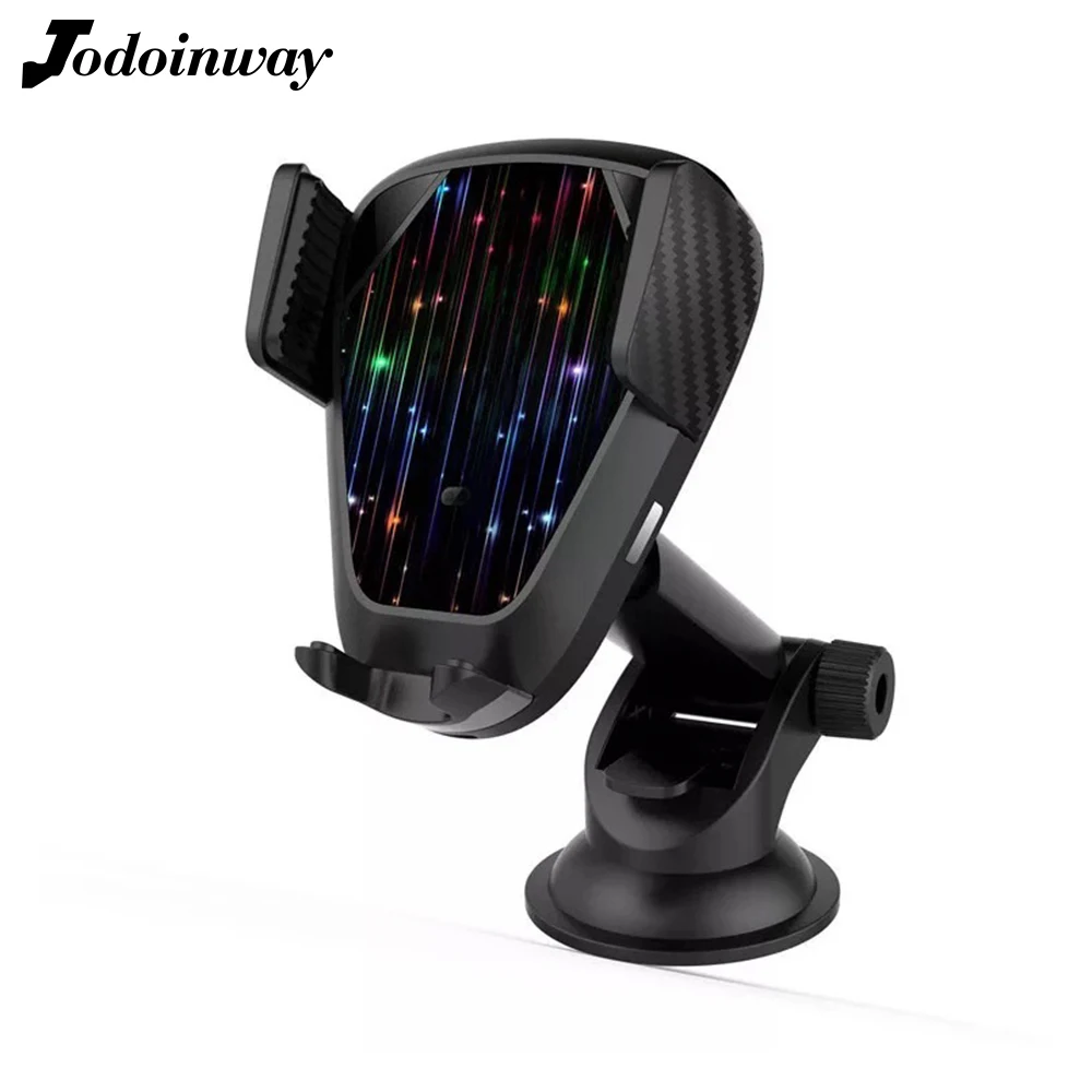 

carbon fiber Wireless car charger phone stand for Samsung S20 S10 automatic clamping mount air vent mount phone holder