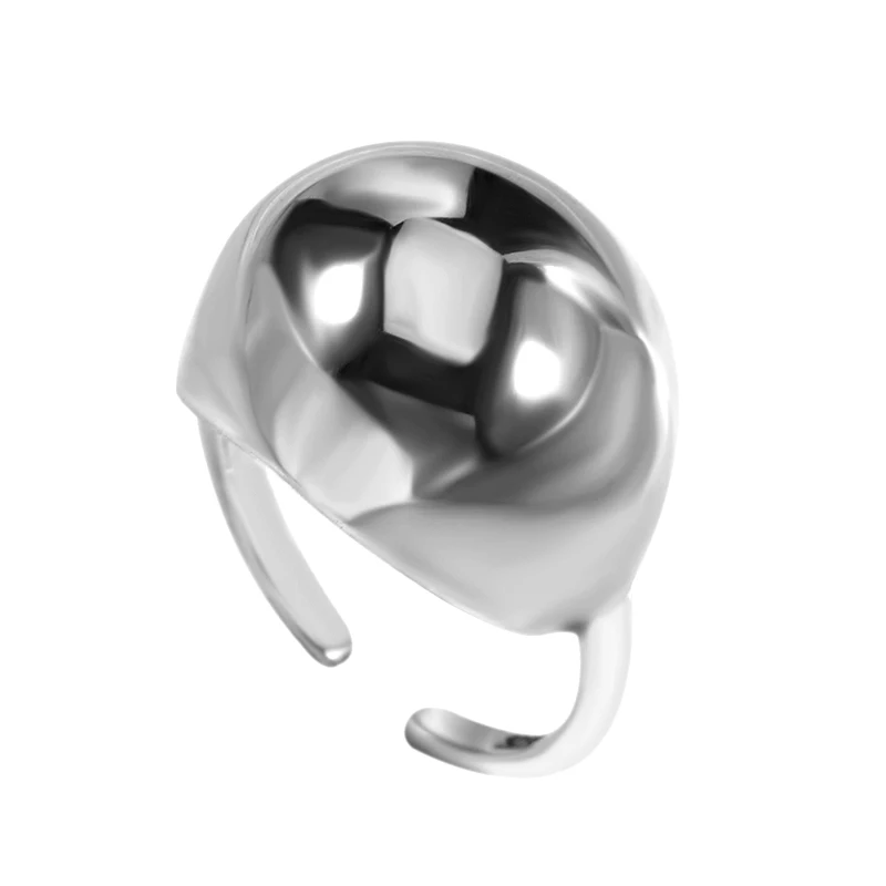 

Fukarni 5.87 Gram Niche Half Ball Minimalist 925 Sterling Silver Adjustable Ring TR538