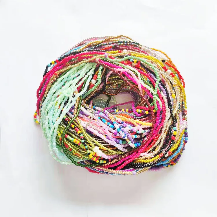 

Over300PCS free shipping Colourful Stretch thread Waist Beads-tie On WaistBeads For Weight LossAfrican Waist Beads belly Beads