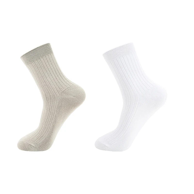

New Design Plain Solid Color Business Dress Socks White Black Cotton Crew Men Socks, Custom color