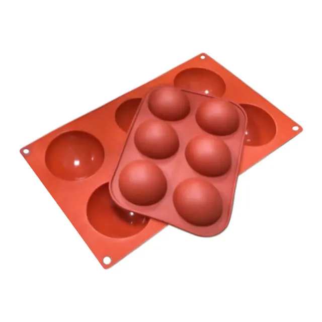 

Amazon Hot Sell 6 Cavity Chocolate Silicone Mold, Hemispherical Silicone Baking Mold