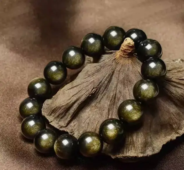 

Natural Gold Obsidian Beads For Crystal Jewelry For Wholesale