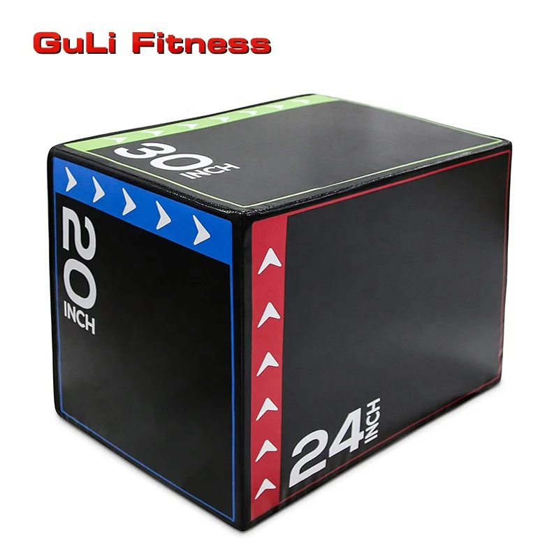 

Guli Fitness Workout Training 3 in 1 Foam Plyo Jump Box Plyometric Box Platform for Cross fit Children's physical Jump Training, Black or customized
