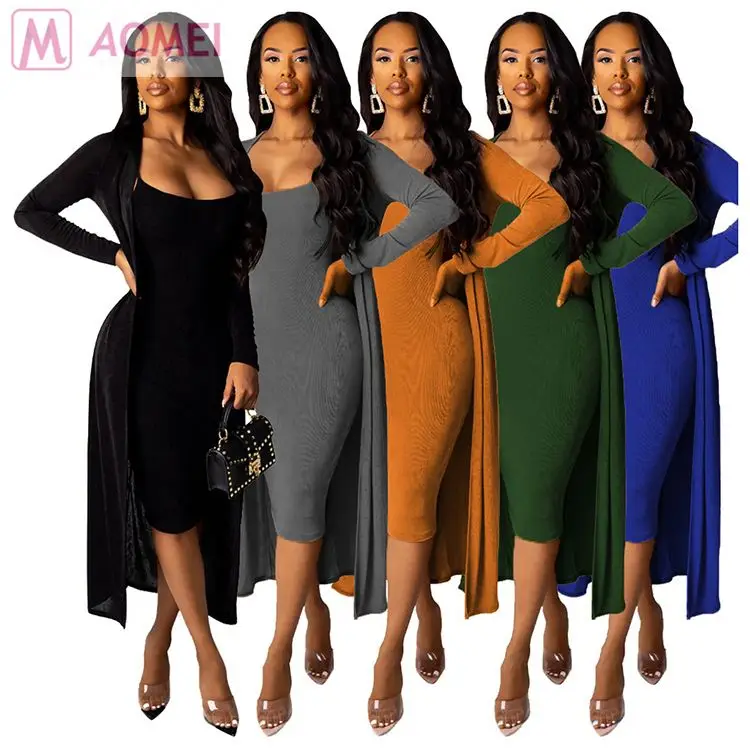 

R1044 newest design solid velvet cardigan suspender dress woman casual 2 piece skirt set