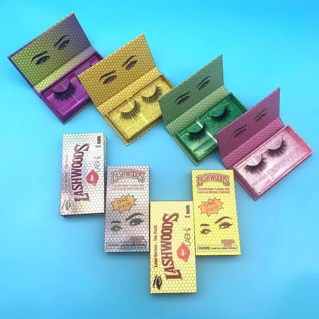 

private label lashwood eyelash empty boxes wholesale 3D mink eyelashes factory price customized lashpackaging box