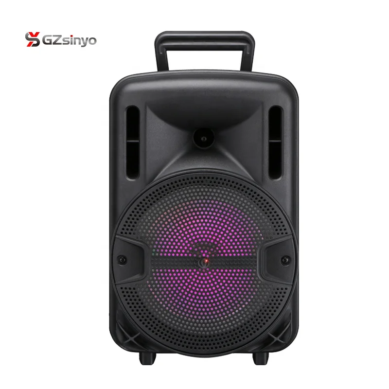 

great 8 inch rechargeable loud portable party plastic trolley speaker