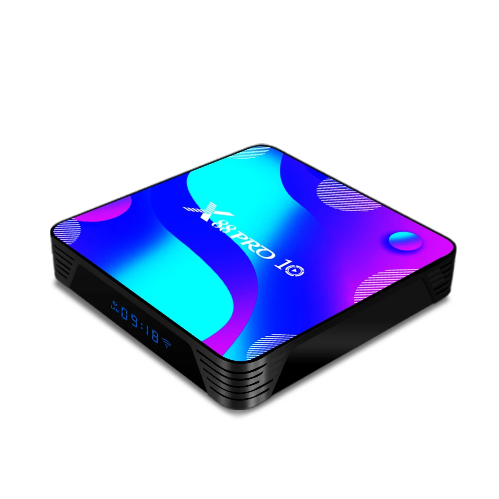 

X88PRO 10 RK3318 TV BOX android 10 2G/4G RAM 16G/32G/64G ROM dual band wifi set top box tv 4K smart tv box, Blue