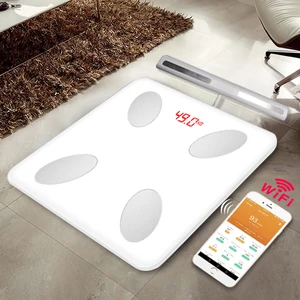 Image of 2019 Newest Wireless Tuya Tempered Glass Smart Scale Free Wifi Body Fat Scale