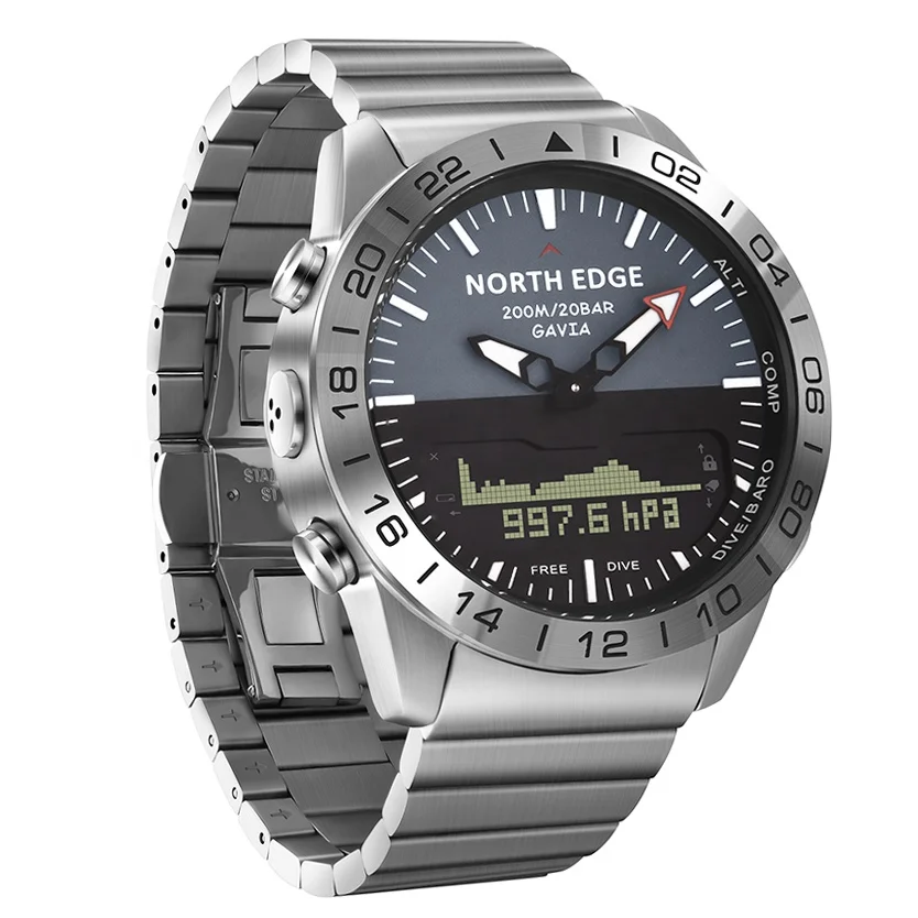 

North Edge GAVIA water resistant smart stainless steel Business watches with alarm function