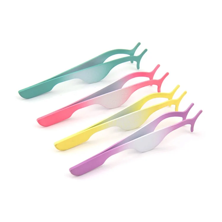 

custom logo eyelash tweezers for lashes extension colorful high quality bulk lash tools applicators