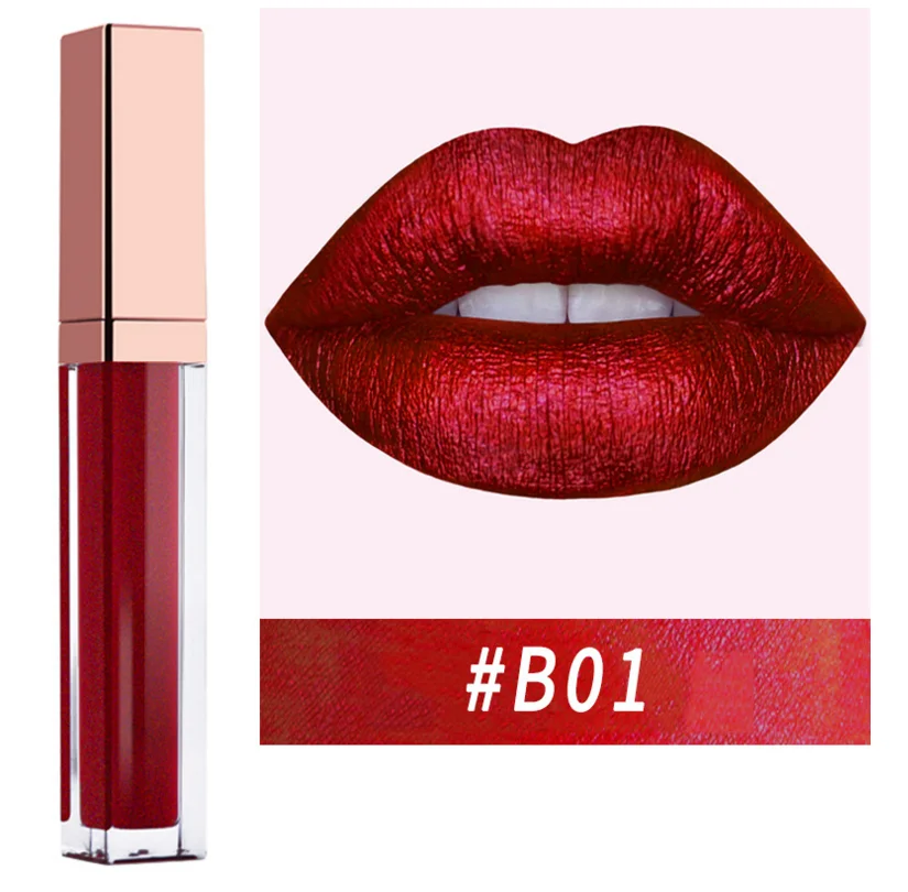 

Custom lipstick liquid metallic glitter shimmer lipstick waterproof long lasting private label lipstick