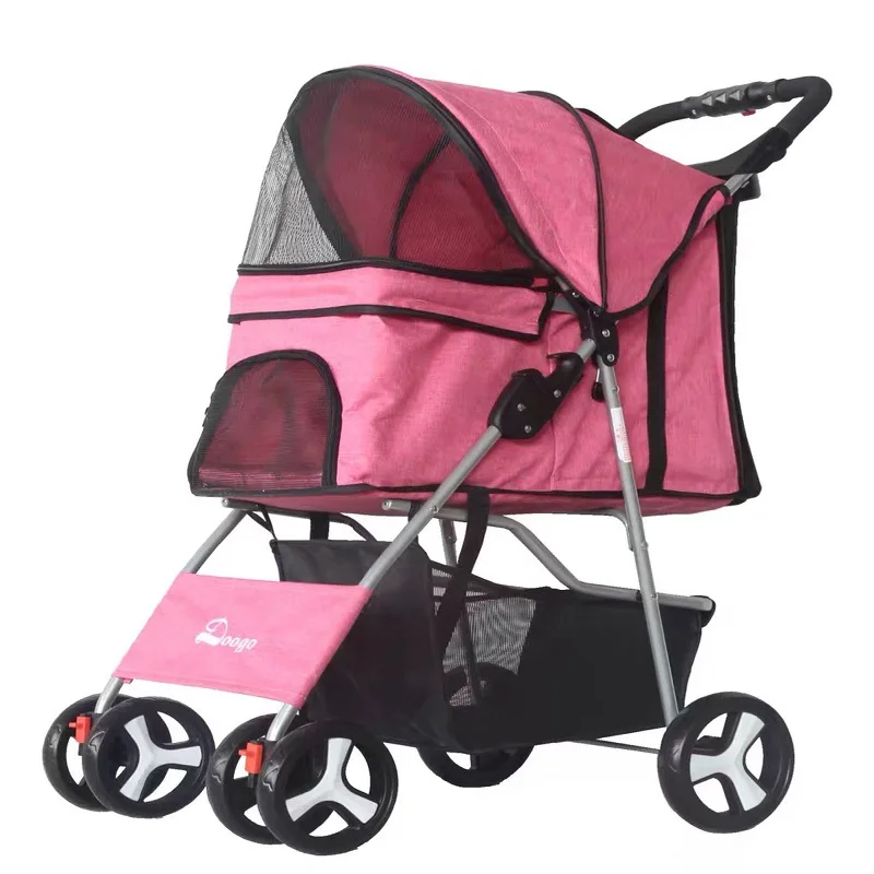

Factory wholesale portable folding travel pet trolley pet stroller made in China