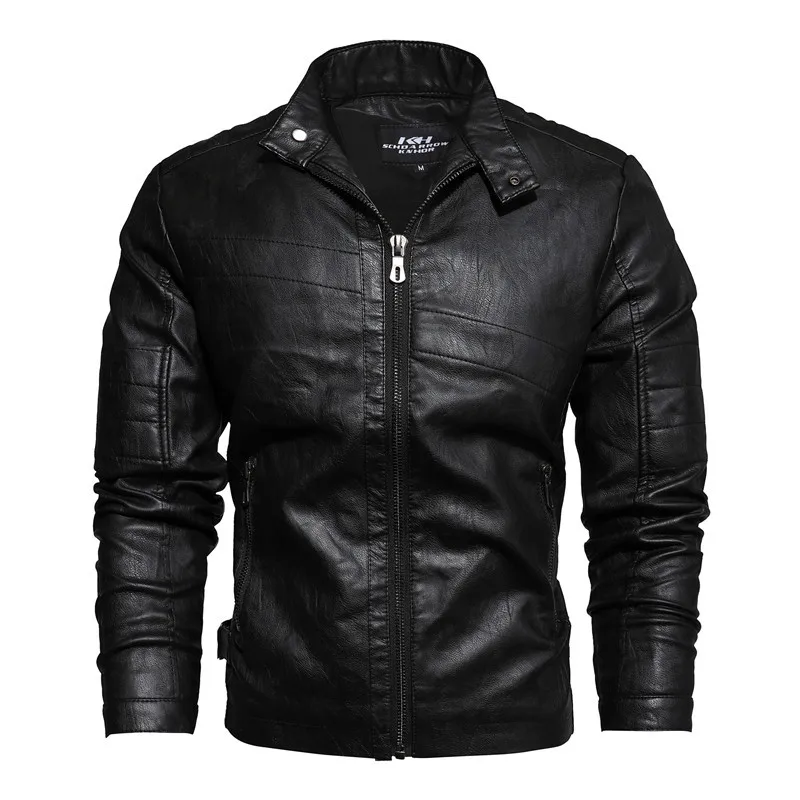 

Men's Winderbreaker Vintage Leather Motorcycle Jacket Men Casual Winter Jacket Male Fleece Warm Biker Coats riding jacket