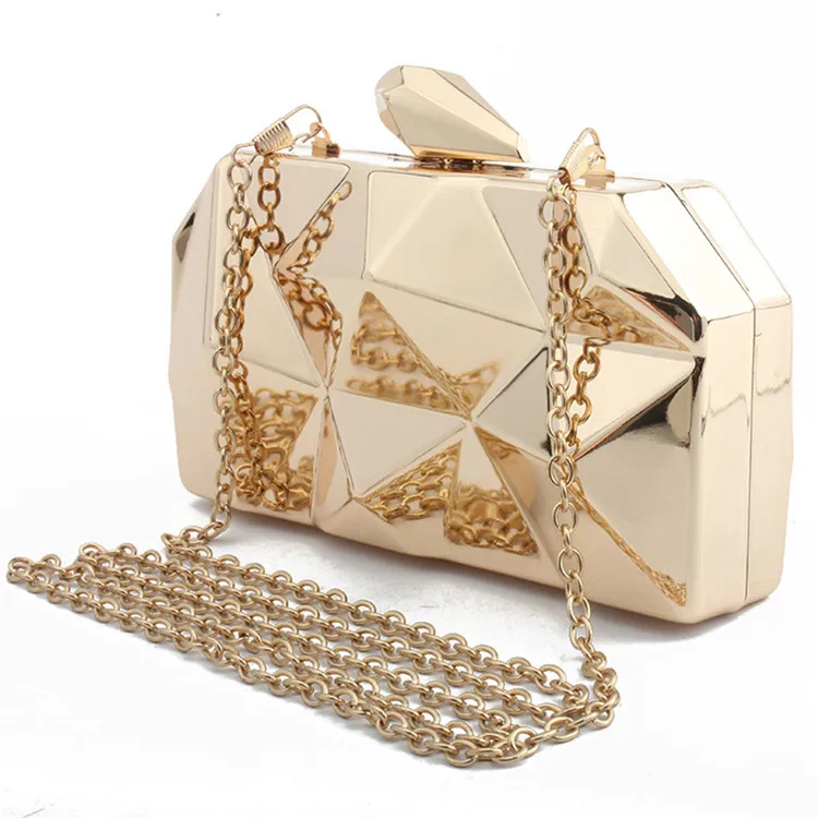 

2021 New Trend Fashion Women's Handbags Metal Clutch Bag Personality Crossbody Bag Chain Evening Bags, 4 colors