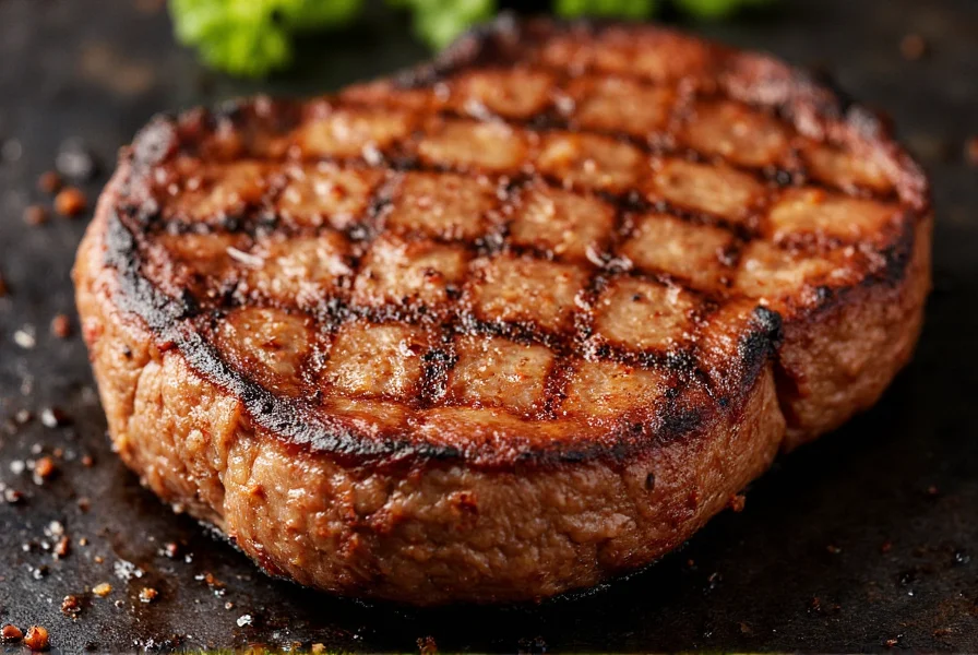 Perfectly grilled sirloin steak with chili rub showing beautiful sear marks and spice crust