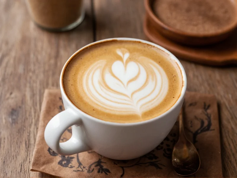 Homemade oatmilk in coffee cup with latte art