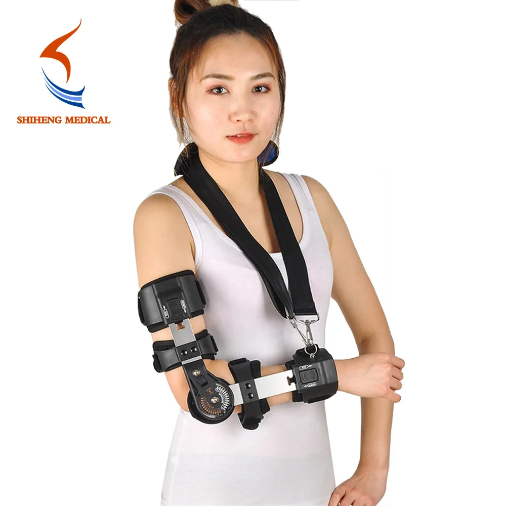 

First aid equipment broken arm support orthopedic arm brace adjustable elbow immobilizer brace, Black