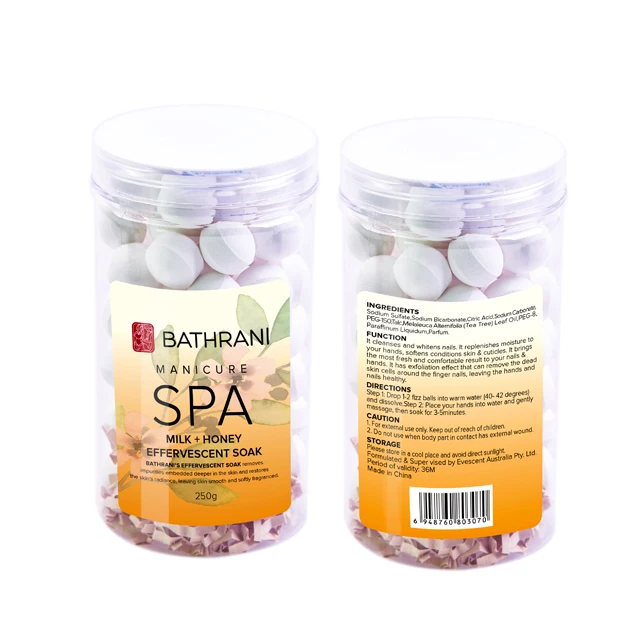 BATHRANI Milk & Honey 250g Manicure Soak Balls Most Effective Clean Soften Cuticle 250g UV Gel Nail Polish Are Tool For Nail