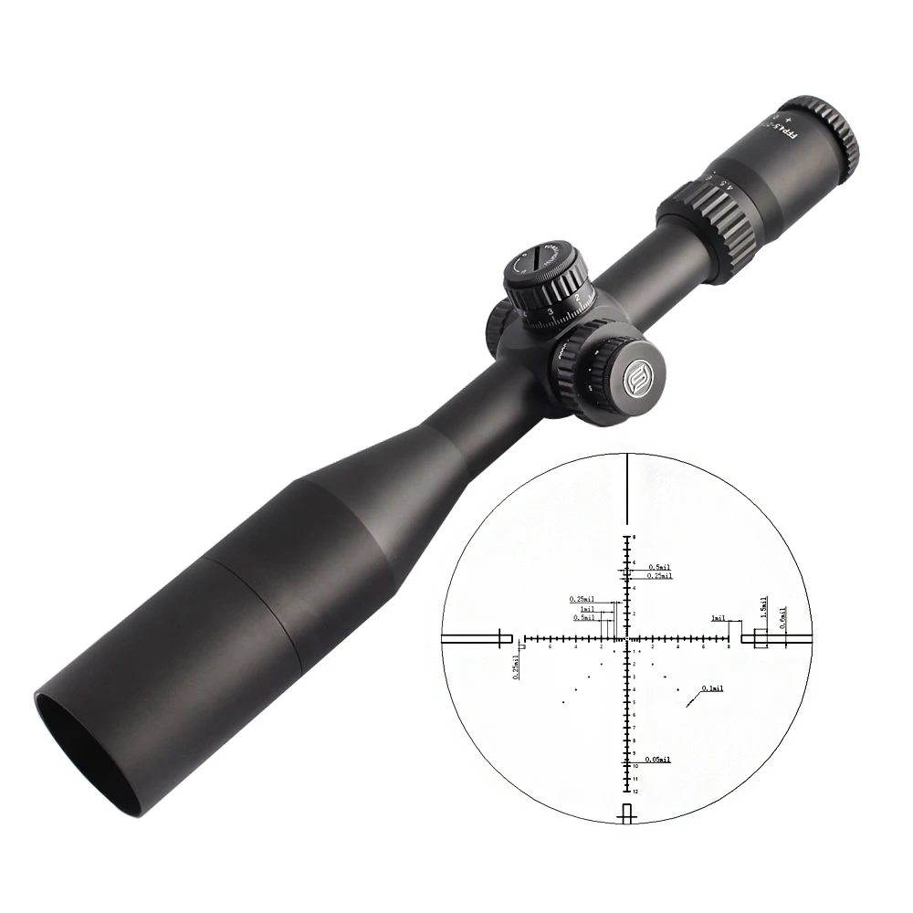 

SPINA 4.5-27X50 FFP Hunting Scope First Focal Plane Riflescopes Tactical Glass IR-MIL Reticle Optical Sights Fits .308, Black