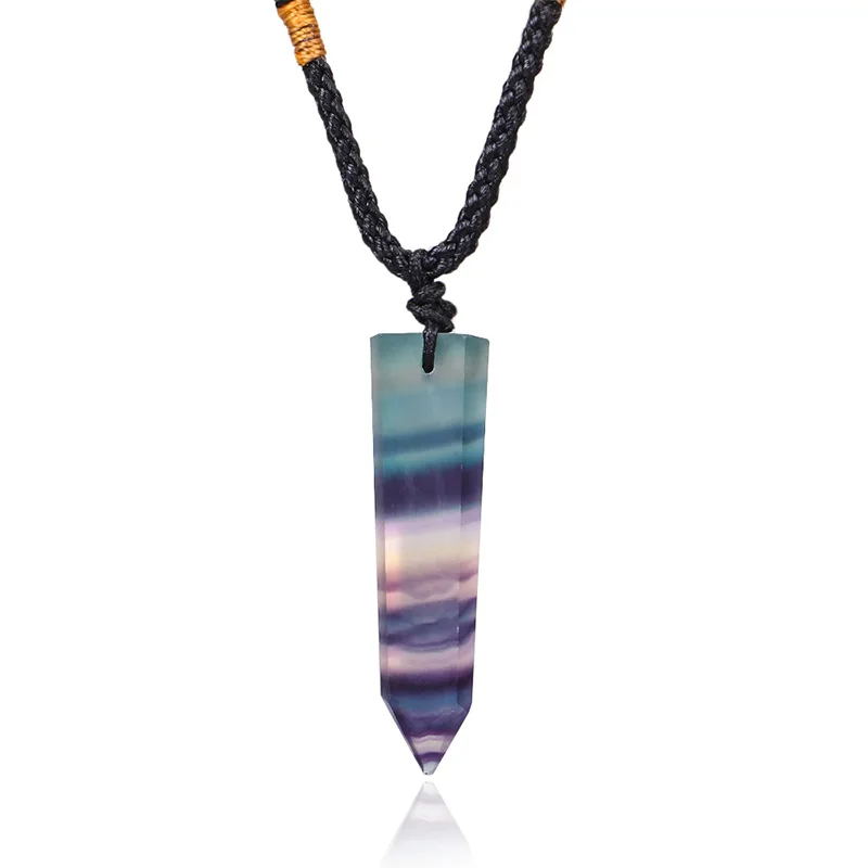 

Natural Stone Pendant Raw Mineral Irregular Rectangle Necklace Chakra Healing Energy Necklace Chakra Healing Energy Necklace, Green