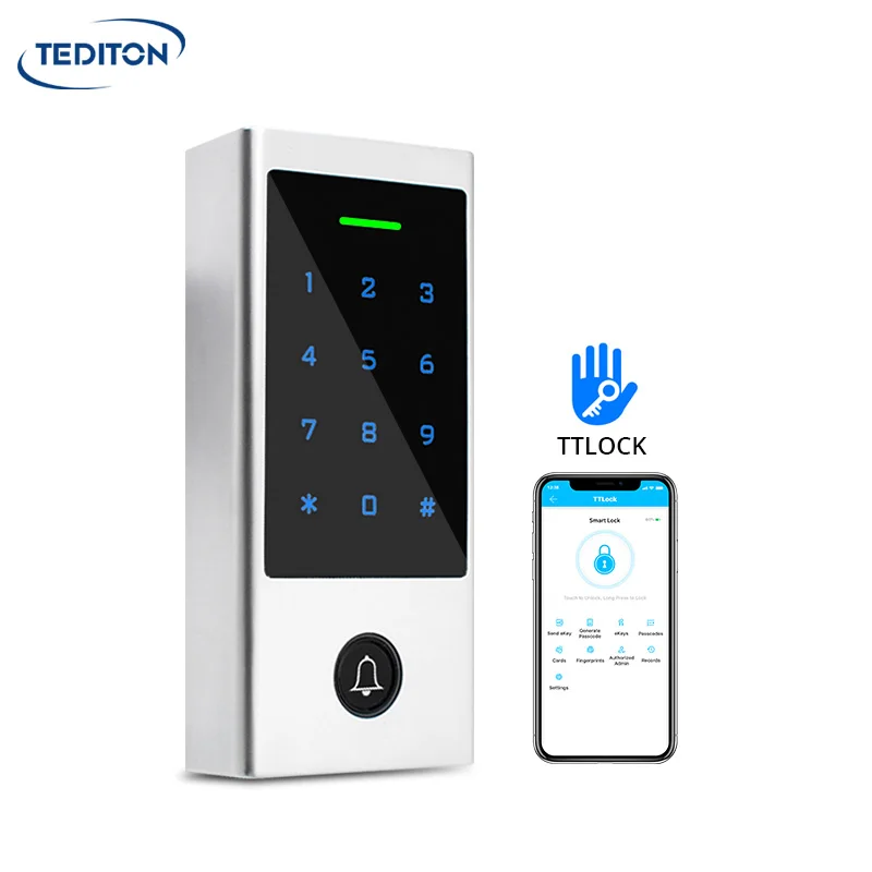 

Tediton Waterproof Magnetic TTlock App Rfid Touch Keypad Smart Lock Access Control System