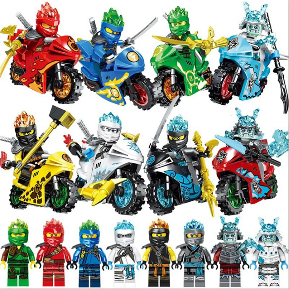 

Free shipping!! 8pcs/set Motorcycle Weapon Figures Assemble Model Assemble Building Bloks Bricks Toys