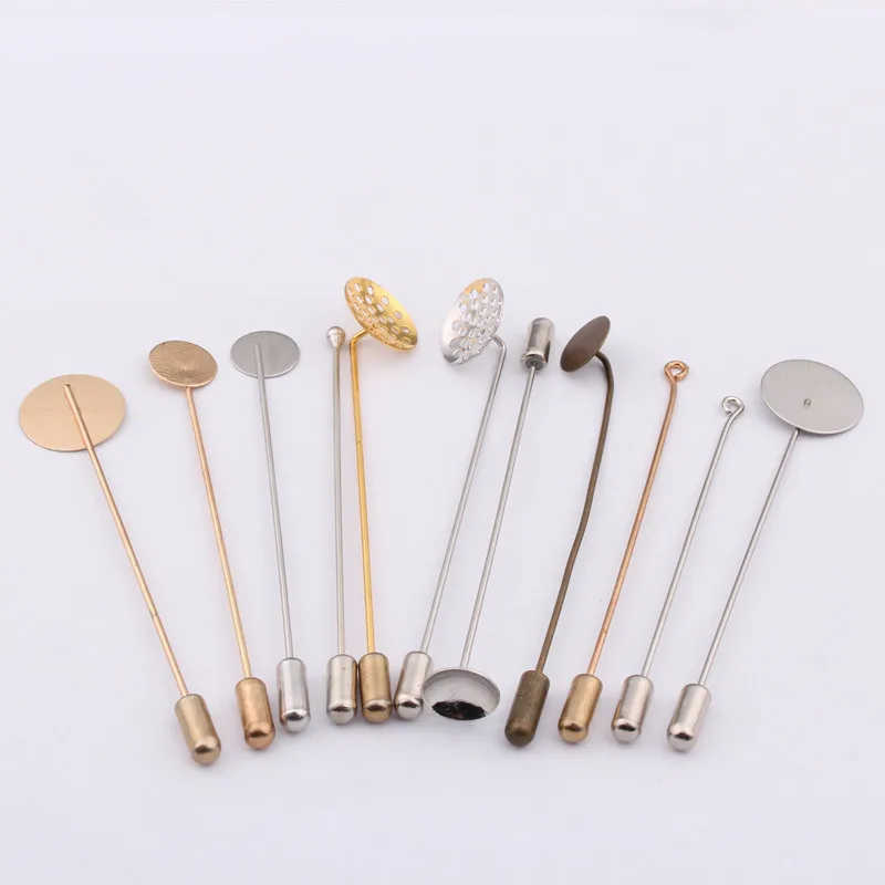

Jewelry Accessories New Handmade Material Diy Copper Stainless Steel Clutch Pad Pearl Brooch Pin, Kc gold/white k