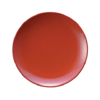 

Japanese red and black color plastic 9 inch round plate melamine dinnerware plate for restaurant, Multicolor